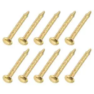 50Pcs Small Hardware Nails, 1 x 10mm Carbon Steel Round Head Nail Common Finishing Nail for Household Woodworking Picture Hanging DIY Projects, Gold 50Pcs Small Hardware Nails, 1 x 10mm Carbon Steel Round Head Nail Common Finishing Nail for Household Woodworking Picture Hanging DIY Projects, Gold