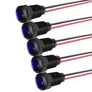 5pcs LED Plastic Indicator Pilot Light 110VAC Mounting Hole Size 12mm(Blue) 5pcs LED Plastic Indicator Pilot Light 110VAC Mounting Hole Size 12mm(Blue)