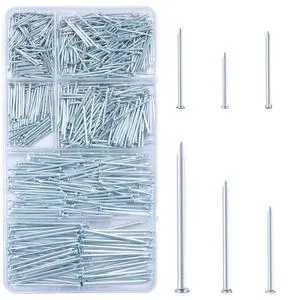 700pcs Hardware Nails for Hanging Pictures, Up to 2"-Long Finish Nails Assortment Kit for Wall Art Decor, 640 Frame Nails and 60 Small Finishing Nails for Drywall Wood - Silver Picture Hangers 700pcs Hardware Nails for Hanging Pictures, Up to 2"-Long Finish Nails Assortment Kit for Wall Art Decor, 640 Frame Nails and 60 Small Finishing Nails for Drywall Wood - Silver Picture Hangers