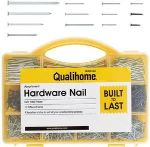Top Quality Nail Assortment Kit Over a 1800 Multipurpose Hardware Nails - 11 Different Sizes Non Bendable & Sturdy - Compact Organized Box Top Quality Nail Assortment Kit Over a 1800 Multipurpose Hardware Nails - 11 Different Sizes Non Bendable & Sturdy - Compact Organized Box