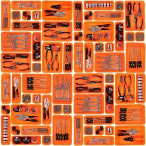 45 Pack Tool Box Organizer Tool Tray Dividers, Toolbox Drawer Organizers Storage Trays for Rolling Tool Chest, Work Bench Cabinet Bins, Hardware Parts Screw Nut Bolt Small Tools Organization - Orange 45 Pack Tool Box Organizer Tool Tray Dividers, Toolbox Drawer Organizers Storage Trays for Rolling Tool Chest, Work Bench Cabinet Bins, Hardware Parts Screw Nut Bolt Small Tools Organization - Orange
