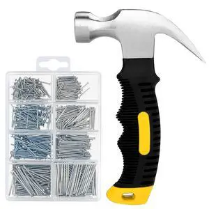 700PCs Nails Assortment Kit & 8oz Hammer, Small Hammer for Hanging Wall Art Decor, Picture Frame, 350 Roofing/Wall Nails & 350 Finishing Nail 700PCs Nails Assortment Kit & 8oz Hammer, Small Hammer for Hanging Wall Art Decor, Picture Frame, 350 Roofing/Wall Nails & 350 Finishing Nail
