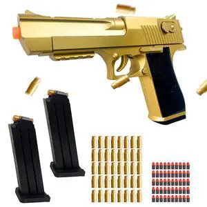 Safe Toy Pistol for Outdoor Play - Shell Ejecting Toy Blaster, Realistic Slide Action, 50 Soft Bullets & 40 Shells, ASTM Certified Safe Toy Pistol for Outdoor Play - Shell Ejecting Toy Blaster, Realistic Slide Action, 50 Soft Bullets & 40 Shells, ASTM Certified