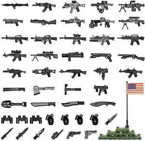 54 Pcs Military U.S. Weapons Pack - U.S.-Vietnam War Toy Set - Compatible with Major Brands, 3 Years and Up 54 Pcs Military U.S. Weapons Pack - U.S.-Vietnam War Toy Set - Compatible with Major Brands, 3 Years and Up