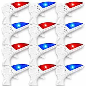 12 PK World's Smallest Space Guns - Mini Light Up Flashing Ray Blasters with Retro Sound Effects - Kids Bulk Party Favor Toys 12 PK World's Smallest Space Guns - Mini Light Up Flashing Ray Blasters with Retro Sound Effects - Kids Bulk Party Favor Toys
