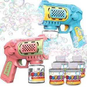 2 Packs Bubble Gun Machine for 3+ Year Old Kids Boys Girls 2 Packs Bubble Gun Machine for 3+ Year Old Kids Boys Girls
