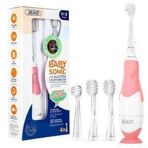 Toddler Electric Toothbrushes for Baby Ages 0-3 Years, Baby Toothbrush with Smart Timer and Suction Base, 4 Replacement Brush Heads SG-513(Pink-C) Toddler Electric Toothbrushes for Baby Ages 0-3 Years, Baby Toothbrush with Smart Timer and Suction Base, 4 Replacement Brush Heads SG-513(Pink-C)