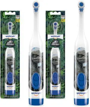 Jurassic World Battery Powered Electric Toothbrush for Children Ages 3+ with 1 AA Battery, Soft Head Bristles, Leakproof SoftSwitch, Ready-to-Use (Pack of 2) Jurassic World Battery Powered Electric Toothbrush for Children Ages 3+ with 1 AA Battery, Soft Head Bristles, Leakproof SoftSwitch, Ready-to-Use (Pack of 2)