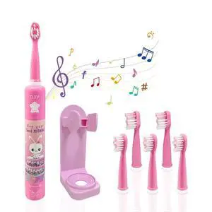 8620 Musical Electric Toothbrushes for Kids Children, 3 Modes 2 Min Timer, 6 Bristles Rechargeable Power Smart Sonic Music Play Song Toothbrush for Girls Age 3-14 with Wall Mounted Holder (Pink) 8620 Musical Electric Toothbrushes for Kids Children, 3 Modes 2 Min Timer, 6 Bristles Rechargeable Power Smart Sonic Music Play Song Toothbrush for Girls Age 3-14 with Wall Mounted Holder (Pink)