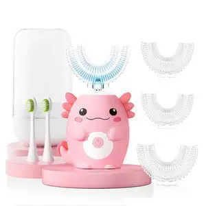 Kids Axolotl Electric Toothbrush - Toddler U Shaped Sonic Automatic Toothbrush with 6 Brush Heads,IPX7 Waterproof Design, Full Mouth 6 Cleaning Modes for Age2-15 (Pink) Kids Axolotl Electric Toothbrush - Toddler U Shaped Sonic Automatic Toothbrush with 6 Brush Heads,IPX7 Waterproof Design, Full Mouth 6 Cleaning Modes for Age2-15 (Pink)