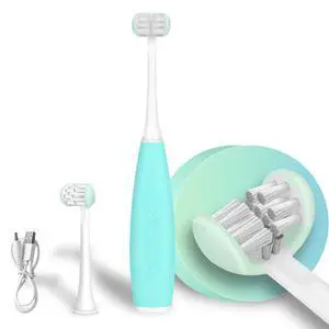 Triple Best Kids Sonic Toothbrush,Rechargeable 32000 VPM Tooth Brush,Patented 3 Brush Head Design,Angled Bristles Clean Each Tooth,for Kids 3+ (Blue) Triple Best Kids Sonic Toothbrush,Rechargeable 32000 VPM Tooth Brush,Patented 3 Brush Head Design,Angled Bristles Clean Each Tooth,for Kids 3+ (Blue)