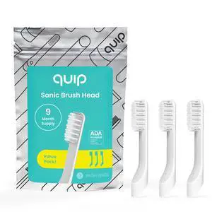 Sonic Toothbrush Replacement Heads for Adults - 3 Pack - Verified quip Standard Brush Head Refills for Electric Toothbrushes - Soft Bristles, Compact & Flexible - Last 3 Months Each Sonic Toothbrush Replacement Heads for Adults - 3 Pack - Verified quip Standard Brush Head Refills for Electric Toothbrushes - Soft Bristles, Compact & Flexible - Last 3 Months Each