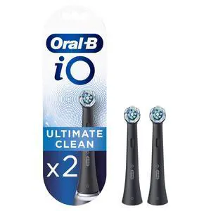 iO Ultimate Clean Electric Toothbrush Head, Twisted & Angled Bristles for Deeper Plaque Removal, Pack of 2 Toothbrush Heads, Black iO Ultimate Clean Electric Toothbrush Head, Twisted & Angled Bristles for Deeper Plaque Removal, Pack of 2 Toothbrush Heads, Black