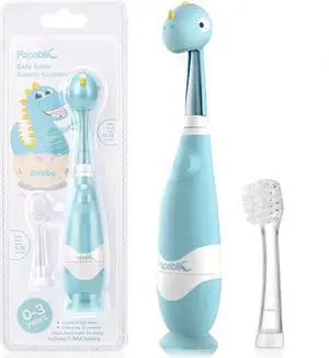 Toddler Sonic Electric Toothbrush Kids for Ages 1-3 Years, Baby Electric Toothbrush with Cute Dino Cover and Smart LED Timer, 2 Brush Heads (Debby) Toddler Sonic Electric Toothbrush Kids for Ages 1-3 Years, Baby Electric Toothbrush with Cute Dino Cover and Smart LED Timer, 2 Brush Heads (Debby)