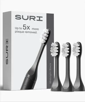 Recyclable Plant-Based, Electric Toothbrush Heads - Long Lasting Replacement Heads | Compatible Only Sonic Electric Toothbrush - Midnight Black, Pack of 3 Recyclable Plant-Based, Electric Toothbrush Heads - Long Lasting Replacement Heads | Compatible Only Sonic Electric Toothbrush - Midnight Black, Pack of 3