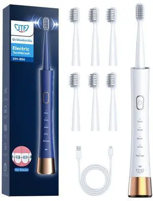 Orthodontic Electric Toothbrush for Braces with 6 U-Shaped Brush Heads Orthodontic Electric Toothbrush for Braces with 6 U-Shaped Brush Heads