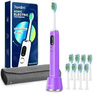 Sonic Electric Toothbrush Adult & Teen, 5 Modes, LED Screen, Purple Sonic Electric Toothbrush Adult & Teen, 5 Modes, LED Screen, Purple