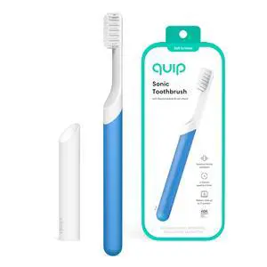 Sonic Toothbrush for Adults - Timed Electric Toothbrush with Cover - Replaceable Brush Head, Soft Bristles, Plastic Handle, 3 Month Battery Life - Travel Toothbrush - Blue Sonic Toothbrush for Adults - Timed Electric Toothbrush with Cover - Replaceable Brush Head, Soft Bristles, Plastic Handle, 3 Month Battery Life - Travel Toothbrush - Blue