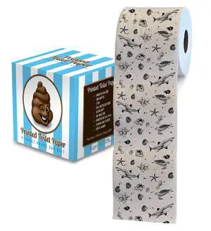 Ocean Life 2 Ply Toilet Paper Bathroom Tissue - Novelty Beach Pattern Bath Tissue Roll - Funny Toilet Paper for Home Decor, Potty Gag Gifts, Prank and Hilarious White Elephant - 500 Sheets Ocean Life 2 Ply Toilet Paper Bathroom Tissue - Novelty Beach Pattern Bath Tissue Roll - Funny Toilet Paper for Home Decor, Potty Gag Gifts, Prank and Hilarious White Elephant - 500 Sheets