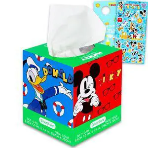 Mickey Mouse & Friends Facial Tissue Box Bundle - 74 Hypoallergenic Baby Soft Disney 2-Ply Tissues, Stickers, More for Travel, School, Classroom Mickey Mouse & Friends Facial Tissue Box Bundle - 74 Hypoallergenic Baby Soft Disney 2-Ply Tissues, Stickers, More for Travel, School, Classroom