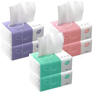 Pack of 6, Soft Small Facial Tissue, Toilet Paper, Bag Cover NOT Box, Disposable Facial Napkin, White Facial Paper, Material Wood Pulp Fiber NOT COTTON, 4-Ply, 240 Sheet per Pack Pack of 6, Soft Small Facial Tissue, Toilet Paper, Bag Cover NOT Box, Disposable Facial Napkin, White Facial Paper, Material Wood Pulp Fiber NOT COTTON, 4-Ply, 240 Sheet per Pack