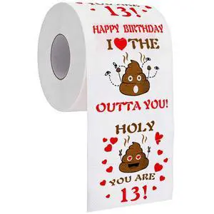 13th Birthday Gifts, Happy Prank Toilet Paper for Boy or Girl, 13th Birthday Decorations for Daughter Son, 13 Year Old Birthday Novelty Gift, Funny Gag Bday Present for Him, Her 13th Birthday Gifts, Happy Prank Toilet Paper for Boy or Girl, 13th Birthday Decorations for Daughter Son, 13 Year Old Birthday Novelty Gift, Funny Gag Bday Present for Him, Her