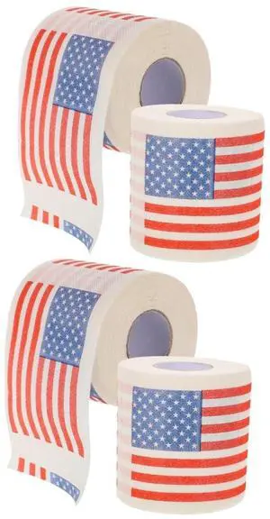 4 Rolls American Flag Toilet Paper, 3-Ply Patriotic Tissue for Bathroom Decor, 150 Sheets Per Roll, Ideal for Celebrations and Everyday Use 4 Rolls American Flag Toilet Paper, 3-Ply Patriotic Tissue for Bathroom Decor, 150 Sheets Per Roll, Ideal for Celebrations and Everyday Use