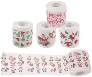 5 Rolls Merry Christmas Toilet Paper Santa Claus Funny Gag Gift Christmas Tree Toilet Tissue for Stocking Stuffers Party Favors 5 Rolls Merry Christmas Toilet Paper Santa Claus Funny Gag Gift Christmas Tree Toilet Tissue for Stocking Stuffers Party Favors