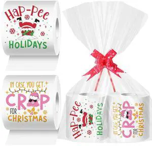 2 Rolls Christmas Toilet Paper Gifts Santa Claus Toilet Tissue with Packaging Bag and Bow Disposable Xmas Paper Towels Christmas Stocking Stuffers for Holiday Birthday Party Supply (Pink) 2 Rolls Christmas Toilet Paper Gifts Santa Claus Toilet Tissue with Packaging Bag and Bow Disposable Xmas Paper Towels Christmas Stocking Stuffers for Holiday Birthday Party Supply (Pink)