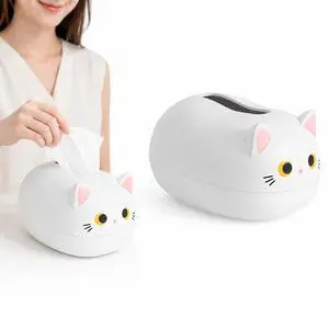 Tissue Box Holder Cartoon Cat Paper Tissue Holder with 2 Toothpick Holder Facial Tissue Dispenser Organizer for Kids, Living Room, Bathroom Decor, Tv Stand, Car, Office Tissue Box Holder Cartoon Cat Paper Tissue Holder with 2 Toothpick Holder Facial Tissue Dispenser Organizer for Kids, Living Room, Bathroom Decor, Tv Stand, Car, Office