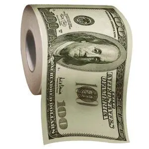Gurus 100 One Hundred Dollar Bill Roll of Toilet Paper Gurus 100 One Hundred Dollar Bill Roll of Toilet Paper