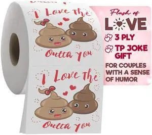 Romantic Toilet Paper Roll by Gagster - 3 Ply Funny Novelty Gag TP - 200 Sheets Per Roll For Birthday Valentine's Day and Anniversary Gag Gift Printed on Every Sheet - I Love the "Stuffing" Outta You Romantic Toilet Paper Roll by Gagster - 3 Ply Funny Novelty Gag TP - 200 Sheets Per Roll For Birthday Valentine's Day and Anniversary Gag Gift Printed on Every Sheet - I Love the "Stuffing" Outta You