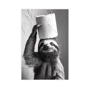 Sloth with Toilet Paper on Head, Poster Or Canvas, Funny Bathroom Wall Art, Kids Laundry Room Decor, Animal Humor Photo, Cute Sloth Print 12x18inch(30x45cm) Unframe-style Sloth with Toilet Paper on Head, Poster Or Canvas, Funny Bathroom Wall Art, Kids Laundry Room Decor, Animal Humor Photo, Cute Sloth Print 12x18inch(30x45cm) Unframe-style
