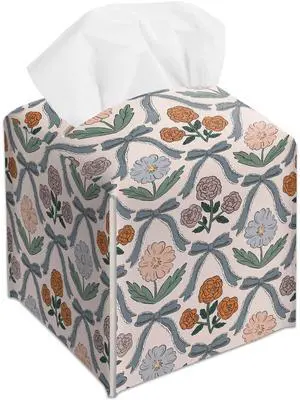 Vintage Bows Decorative Leather Tissue Box Cover - Cute Tissue Holder Gifts for Women Family and Friends Funny Unique for Home Decor Decorative for Kids Room Kitchen Bathroom Nightstands Office - A22 Vintage Bows Decorative Leather Tissue Box Cover - Cute Tissue Holder Gifts for Women Family and Friends Funny Unique for Home Decor Decorative for Kids Room Kitchen Bathroom Nightstands Office - A22