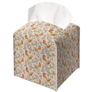 Cute Chicken with Flowers Decorative Leather Tissue Box Cover - Tissue Box Holder Gifts for Women Family and Friends Funny Unique Home Decor Decorative for Kids Room Kitchen Bathroom Office - A40 Cute Chicken with Flowers Decorative Leather Tissue Box Cover - Tissue Box Holder Gifts for Women Family and Friends Funny Unique Home Decor Decorative for Kids Room Kitchen Bathroom Office - A40