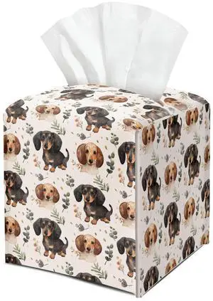 Dog Leather Tissue Box Cover Square Cute Creative Decorative Watercolor Tissue Holder for Bathroom Home Office Gifts for Kids Dog Mom Animal Lover Son Daughter Housewarming Birthday Gifts - DH534 Dog Leather Tissue Box Cover Square Cute Creative Decorative Watercolor Tissue Holder for Bathroom Home Office Gifts for Kids Dog Mom Animal Lover Son Daughter Housewarming Birthday Gifts - DH534