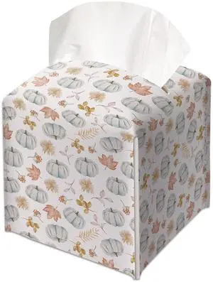 Autumn Blue Pumpkin Decorative Leather Tissue Box Cover - Tissue Box Holder Gifts for Women Family and Friends Funny Unique Home Decor Decorative for Kids Room Kitchen Bathroom Office - A33 Autumn Blue Pumpkin Decorative Leather Tissue Box Cover - Tissue Box Holder Gifts for Women Family and Friends Funny Unique Home Decor Decorative for Kids Room Kitchen Bathroom Office - A33