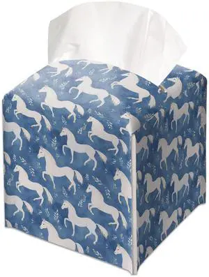 Horses Decorative Leather Tissue Box Cover - Tissue Box Holder Gifts for Women Family and Friends Funny Unique Home Decor Decorative for Kids Room Kitchen Bathroom Office - A07 Horses Decorative Leather Tissue Box Cover - Tissue Box Holder Gifts for Women Family and Friends Funny Unique Home Decor Decorative for Kids Room Kitchen Bathroom Office - A07
