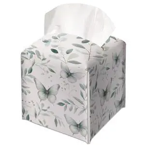 Eucalyptus Butterfly Decorative Leather Tissue Box Cover - Tissue Box Holder Gifts for Women Family and Friends Funny Unique Home Decor Decorative for Kids Room Kitchen Bathroom Office - A18 Eucalyptus Butterfly Decorative Leather Tissue Box Cover - Tissue Box Holder Gifts for Women Family and Friends Funny Unique Home Decor Decorative for Kids Room Kitchen Bathroom Office - A18