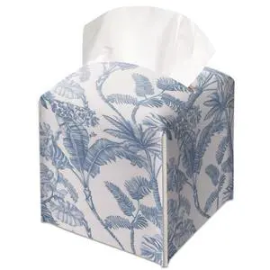 Blue Watercolour Jungle Decorative Leather Tissue Box Cover - Tissue Box Holder Gifts for Women Family and Friends Funny Unique Home Decor Decorative for Kids Room Kitchen Bathroom Office - A05 Blue Watercolour Jungle Decorative Leather Tissue Box Cover - Tissue Box Holder Gifts for Women Family and Friends Funny Unique Home Decor Decorative for Kids Room Kitchen Bathroom Office - A05