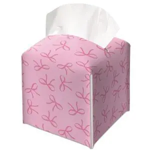 Pink Bows Print Decorative Leather Tissue Box Cover - Tissue Box Holder Gifts for Women Family and Friends Funny Unique Home Decor Decorative for Kids Room Kitchen Bathroom Office - A23 Pink Bows Print Decorative Leather Tissue Box Cover - Tissue Box Holder Gifts for Women Family and Friends Funny Unique Home Decor Decorative for Kids Room Kitchen Bathroom Office - A23