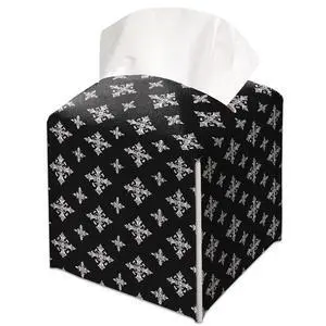 Black and White Gothic Cross Decorative Leather Tissue Box Cover - Tissue Box Holder Gifts for Women Family and Friends Funny Unique Home Decor Decorative for Kids Room Kitchen Bathroom Office - A42 Black and White Gothic Cross Decorative Leather Tissue Box Cover - Tissue Box Holder Gifts for Women Family and Friends Funny Unique Home Decor Decorative for Kids Room Kitchen Bathroom Office - A42