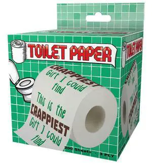 Crappiest Gift Funny Toilet Paper - 3-Ply Prank Gag Roll Crappiest Gift Funny Toilet Paper - 3-Ply Prank Gag Roll