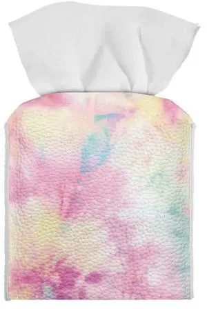 Tie Dye Tissue Box Covers for Womens Girls Square Leather PU Tissue Box Holder Case for Bathroom Office Bedroom Cube Cover Napkin Holder Case Colorful Home Decoration Tie Dye Tissue Box Covers for Womens Girls Square Leather PU Tissue Box Holder Case for Bathroom Office Bedroom Cube Cover Napkin Holder Case Colorful Home Decoration