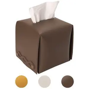 Tissue Box Cover,PU Leather Square Rectangular Tissue Box Holder for Bathroom Dining Room Home Office Car (Square-Tan) Tissue Box Cover,PU Leather Square Rectangular Tissue Box Holder for Bathroom Dining Room Home Office Car (Square-Tan)