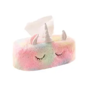 Colorful Unicorn Tissue Box Cover, Cute Plush Tissue Box Holder Decorative Facial Tissue Holder Napkin Holder for Home, Office, Nursery and Car (Rectangle) Colorful Unicorn Tissue Box Cover, Cute Plush Tissue Box Holder Decorative Facial Tissue Holder Napkin Holder for Home, Office, Nursery and Car (Rectangle)