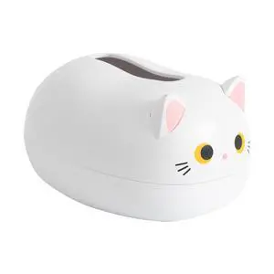 Cute Cat Tissue Holder with Toothpick Dispenser, Desktop Tissue Storage Box Multifunction Facial Napkin Dispenser Holder for Kitchen Bathroom (White) Cute Cat Tissue Holder with Toothpick Dispenser, Desktop Tissue Storage Box Multifunction Facial Napkin Dispenser Holder for Kitchen Bathroom (White)