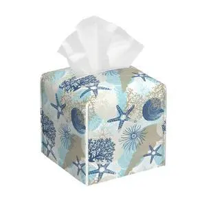 Tissue Box Holder Corals and Seashells Tissue Box Cover Square Leather Tissue Holder Organizer Portable Decorative Facial Paper Case for Home Office Bathroom Vanity Countertop Tissue Box Holder Corals and Seashells Tissue Box Cover Square Leather Tissue Holder Organizer Portable Decorative Facial Paper Case for Home Office Bathroom Vanity Countertop