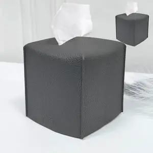 2 Pack Tissue Box Cover, Square PU Leather Tissue Holder, Decorative Facial Tissue Cube Paper Organizer Dispenser for Bathroom, Night Stands, Desk, Car 5X5X5'' - Beige, Pebble Grain 2 Pack Tissue Box Cover, Square PU Leather Tissue Holder, Decorative Facial Tissue Cube Paper Organizer Dispenser for Bathroom, Night Stands, Desk, Car 5X5X5'' - Beige, Pebble Grain