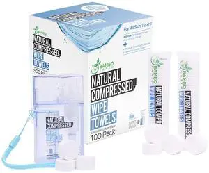 Compressed Towels Toilet Paper Tablets - Portable Compact Disposable Face Towel Wipes - Mini Coin Washcloth Tissues For Travel Camping Or Hiking + Reusable Water Tissue Dispenser (Daily Use 100) Compressed Towels Toilet Paper Tablets - Portable Compact Disposable Face Towel Wipes - Mini Coin Washcloth Tissues For Travel Camping Or Hiking + Reusable Water Tissue Dispenser (Daily Use 100)